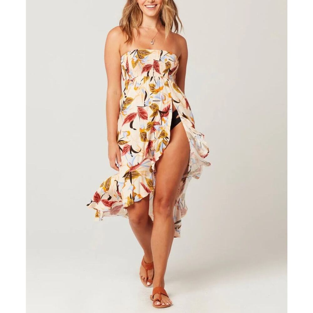 L*Space Tropical Floral Print Swim Cover Up Skirt Dress Size Large
